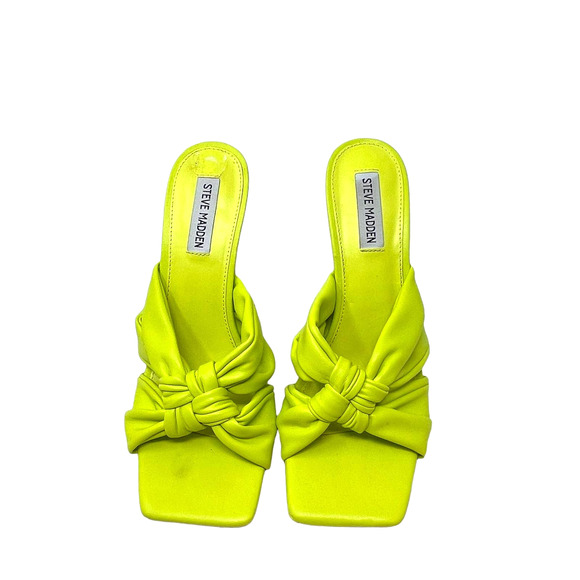 Steve Madden Ismay Heeled Sandals in Neon Yellow Green Size US 10 - Picture 2 of 8